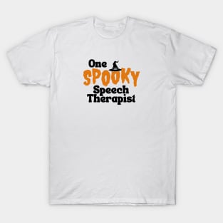 Speech Therapy Halloween Design with Black Letters T-Shirt